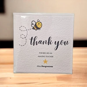 Custom Teacher Thank You Card, Personalized best teacher Card For Teacher 6x6 - Picture 1 of 2