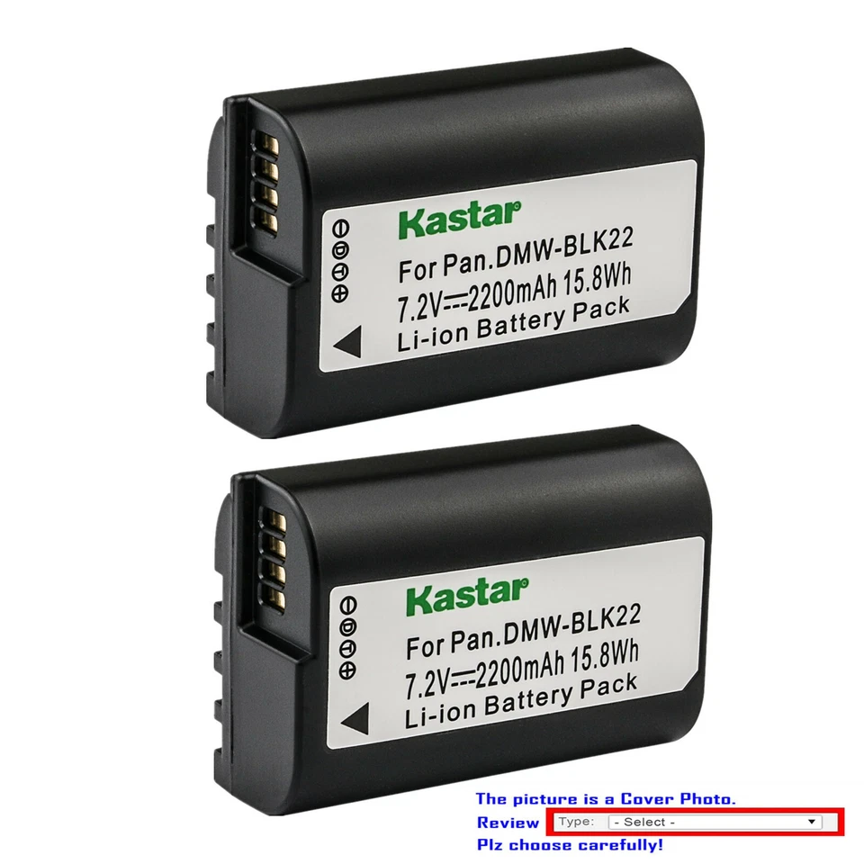 Batería de repuesto Kastar DMW-BLK22 para cámara sin espejo Panasonic Lumix GH6 Foto 1 de 3