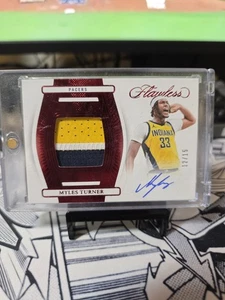 2023-24 Panini Flawless Basketball Myles Turner Ruby Patch Auto /15 #FPA-MTI - Picture 1 of 3