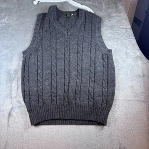 Vintage Boston Traders Sweater Vest Mens Large Wool Cable Knit Pullover 90s - Picture 1 of 7