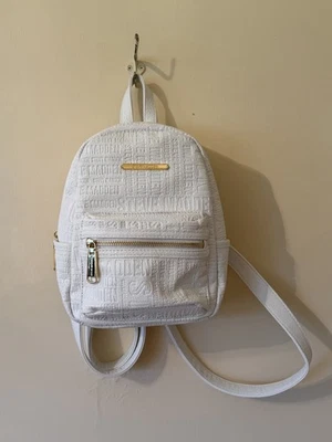 Steve Madden White Faux Leather Small Backpack with Gold Accents - Image 1 of 4