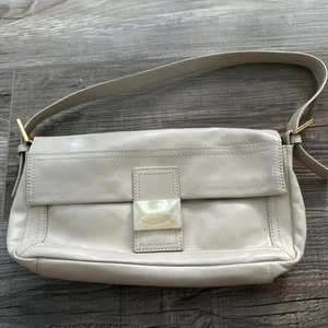 Borsa a mano Kate Landry pochette in pelle avorio - Foto 1 di 9
