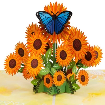 3D Sunflowers Pop Up Card, For Fall, Thanksgiving, All Occasion or Just Becau... - Image 1 of 4