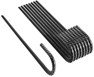 16” Ground Rebar Stakes (8pcs) Heavy Duty J Hook Ground Anchors, Curved Steel... - Picture 1 of 11