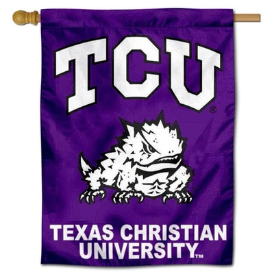 Texas Christian Horned Frogs TCU University College House Flag - Image 1 of 3