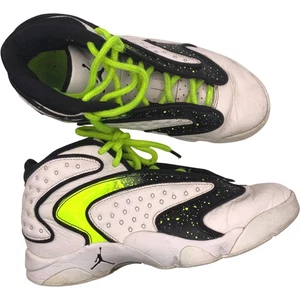 JORDAN CZ4777-107 Scarpe da Ginnastica Uomo UK 6.5 Bianco Nero Verde Neon Pelle - Foto 1 di 24