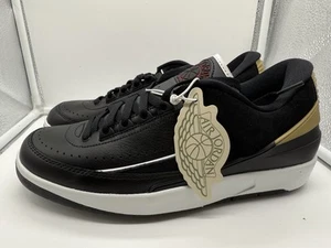 Nike Air Jordan 2 Retro Low Black Metallic Gold Women Sz 11.5 men’s size 10 - Picture 1 of 9