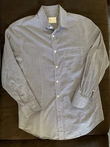 Band of Outsiders blue & white checkered Button Down 100% Cotton Shirt Sz 2 - Picture 1 of 4