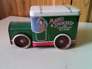 Collectors Novelty Marks And Spencer Chocolate Eclairs Tin Delivery Van Storage - Picture 1 of 11
