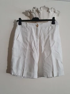 Hobbs White Linen Shorts Size UK 10 - Picture 1 of 8
