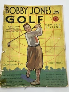 RARO Vintage 1931 Bobby Jones on Golf Magazine/Libro de Tapa Blanda, Imagen Icónica - Imagen 1 de 5