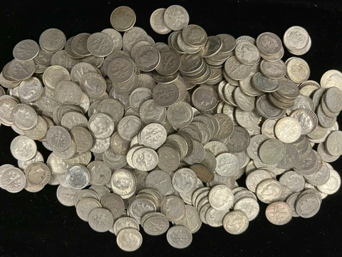 90% Junk Silver US Roosevelt Dimes $100 face value 1,000 coins before 1965 Cover
