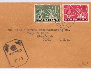 NYASALAND WW2 Cover Limbe CENSOR USA Conn. Stamford{samwells-covers}YO219 - Picture 1 of 12