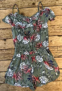 Roxy Women Sz M Floral Romper NWT - Picture 1 of 5
