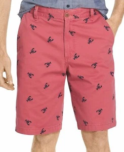 IZOD Men's Saltwater Flat Front Stretch 10.5" Chino Printed Shorts - Picture 1 of 13
