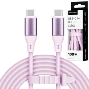 USB C - USB C kabel 100W 1m silikon różowy Kruger&Matz Basic - Zdjęcie 1 z 4