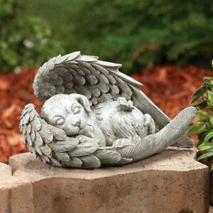 Angel Sleeping DOG/Cat Memorial Statue Resin Pet Home Decor Office