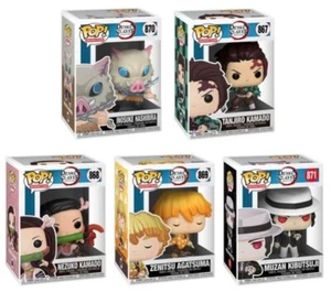 Funko Pop! Juego de 5 Demon Slayer: vinilo Tanjiro Nezuko Zenitsu Inosuke y Muzan  - Imagen 1 de 6