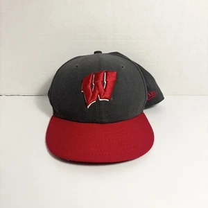 Wisconsin Badgers New Era 59fifty Fitted Hat Cap Size 6 3/4 Kids / Child / NCAA - Picture 1 of 4