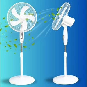 16" Schwerer 5 Flügel Standventilator, 3 Geschwindigkeiten Oszillierender Lüfter mit verstellbarer Höhe - Bild 1 von 7