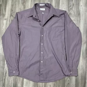 Yves Saint Laurent Button Up Shirt Men’s 15 1/2 Purple Long Sleeve Buisness - Picture 1 of 5