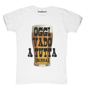 New T-Shirt Fiammata Uomo Vado A Tutta Birra Idea Regalo - Foto 1 di 1