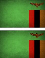 2x Sticker Flag Vintage Distressed Z Zambia
