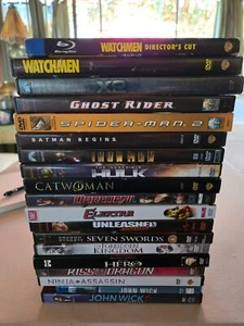 MARVEL HERO DVD LOT OF 18 Daredevil X-MEN SPIDER-MAN Watchmen Blu Ray John Wick - Picture 1 of 9