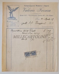 VALERIO FERRERA REPARATUREN AUTO- UND MOTORRADREIFEN ROM - Briefkopf 1927 - Bild 1 von 2