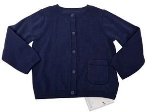 Cárdigan manga larga con botones azul marino algodón suave MOTHERCARE para bebés niñas 9-12 meses - Imagen 1 de 3