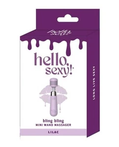 Mini masajeador de varita Hello Sexy Bling Bling - tamaño de bolsillo vibrador púrpura lila - Imagen 1 de 4