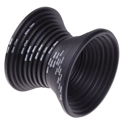 Versatile Size Camera Lens Filter Adapter Ring   Universal Compatibility 18pcs - image 1 of 4