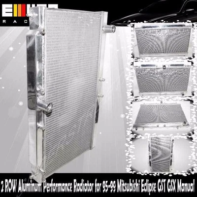 2" 2 ROW Aluminum Performance Radiator for 95-99 Talon Eclipse GST GSX Manual - Image 1 of 4