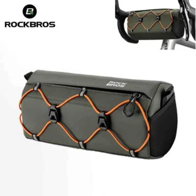 ROCKBROS Bike Front Handlebar Bag 2.2L Capacity Reflective Portable Storage Bag - Image 1 of 4