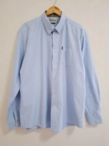 Barbour Men's shirt oxford fabric Sky Blue Cotton Tailored Fit Size XXL US XL - Picture 1 of 18