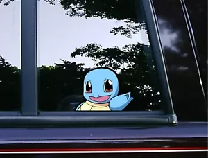 Cute Squirtle Peeker Peeking Window Vinyl Decal Anime Pokemon Stickers - Foto 1 di 4