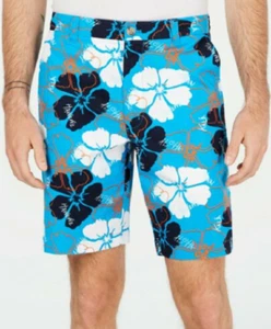 Club Room Men's Delancy Floral 9" Shorts, Calypso Blue, Size 34 - Picture 1 of 3