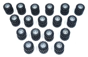36 - LEGO LT. GRAY 11 X 12MM WHEEL (HOLE NOTCHED) 6014b w/OFFSET TREAD 6015 TIRE - Picture 1 of 3