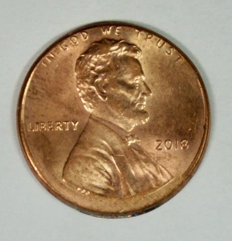 2018-P Lincoln Cent 1c - 5% Off Center at K-12 - All Die Struck - Mint Error Cover