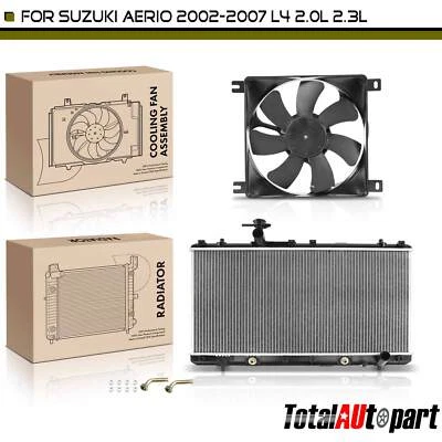 Nuevo kit de radiador y ventilador de refrigeración con cubierta para Suzuki Aerio 2002-2007 2,0 L 2,3 L Foto 1 de 4