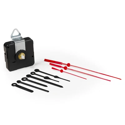 ETT Uhrwerk Blanko, Quarz-Uhrwerk, Basteluhrwerk, 3 Kunststoff-Zeigersätze, springen