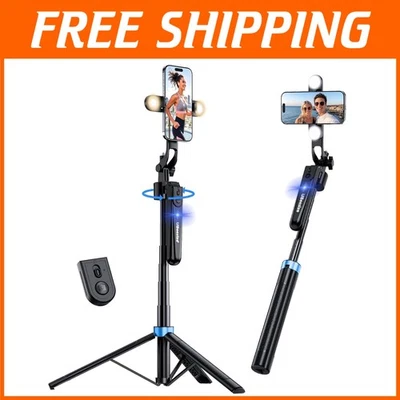 6-in-1 Adjustable Tripod with AI Face Tracking & Remote for Vlogs & TikTok - Image 1 of 4