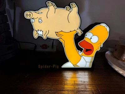 The Simpsons: Spider-Pig - LED Light Up Sign - USB Powered - Image 1 of 4