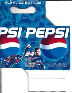 PEPSI 4 - 12 oz. PORTADOR DE BOTELLAS #24 JEFF GORDON COMO NUEVO - Imagen 1 de 1