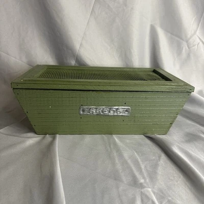 Vintage Wooden Seed Storage Display Box With Lid Stash Farmhouse - Image 1 of 4