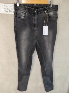 Pantalones Harry Hall Pantalones Montar a Caballo Gris Mucking Out 10 30" W 27 L Denim - Imagen 1 de 14