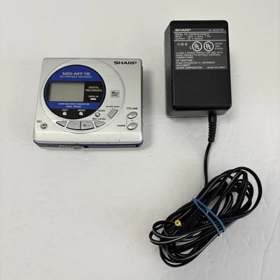 Sharp MD-MT15 (S) Portable Mini Disc Player with AC Adapter Tested - Image 1 of 4