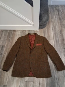 Brook Taverner Men's Harris Tweed smart jacket , elbow patches sz 44 short - Picture 1 of 6