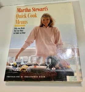 Signed Martha Stewart First Edition Cookbook Quick Cook Menus Vintage - Picture 1 of 8