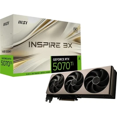 Grafikkarte MSI GeForce RTX 5070 TI 16GB INSPIRE 3X OC - 16GB GDDR7, HDMI, 3x DP - Bild 1 von 4